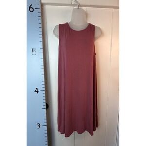 Maurices 24/7 Women Large Raspberry Red Jersey Knit Pullover Strappy Swing Dress